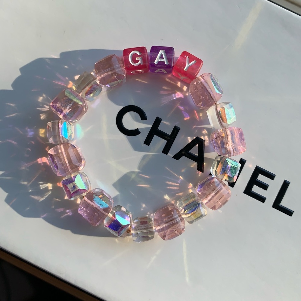 3/$10 GAY Pride Pink Kandi Bracelet 🏳️‍🌈